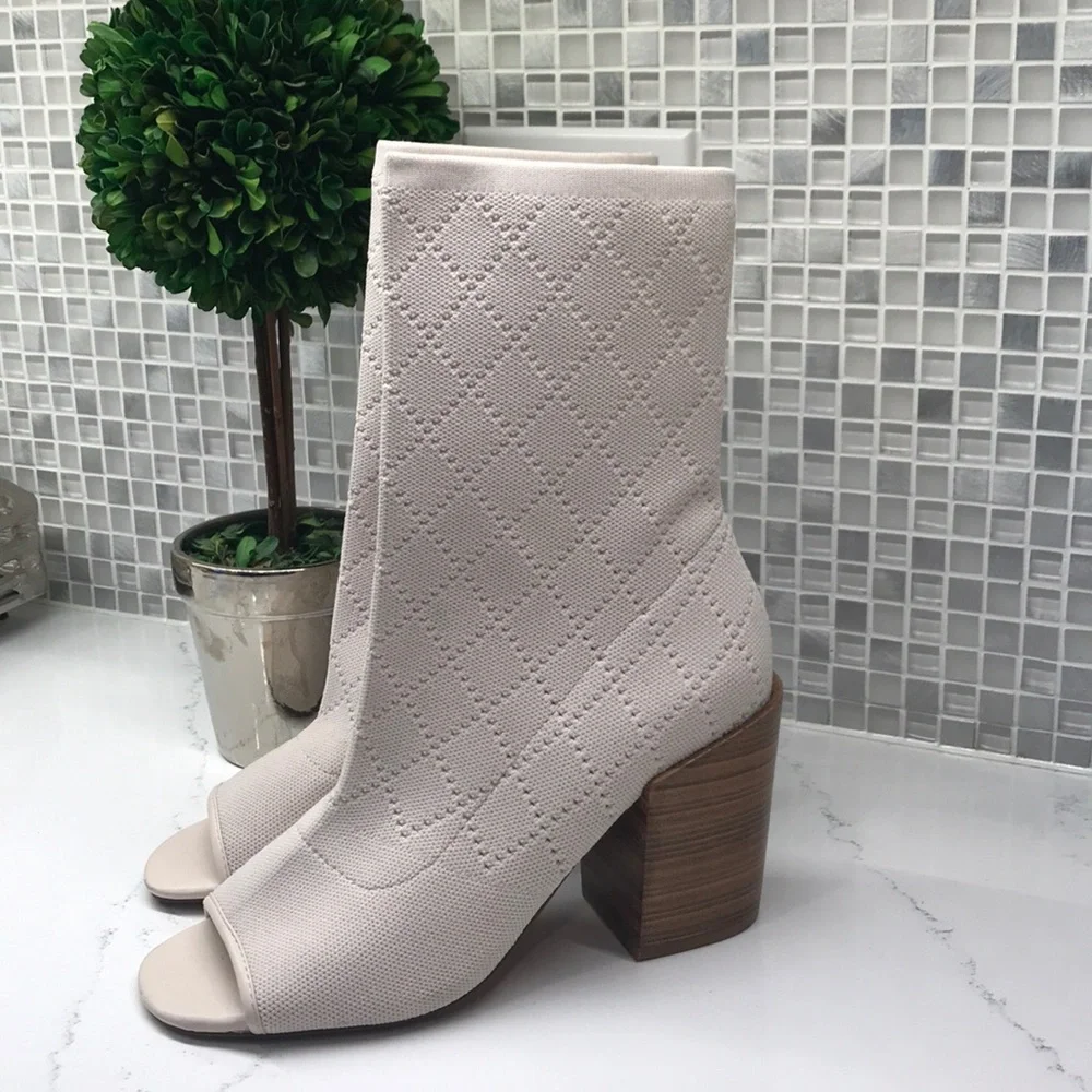 Kelsi Dagger Brooklyn Macey Knit Peep Toe Bootie